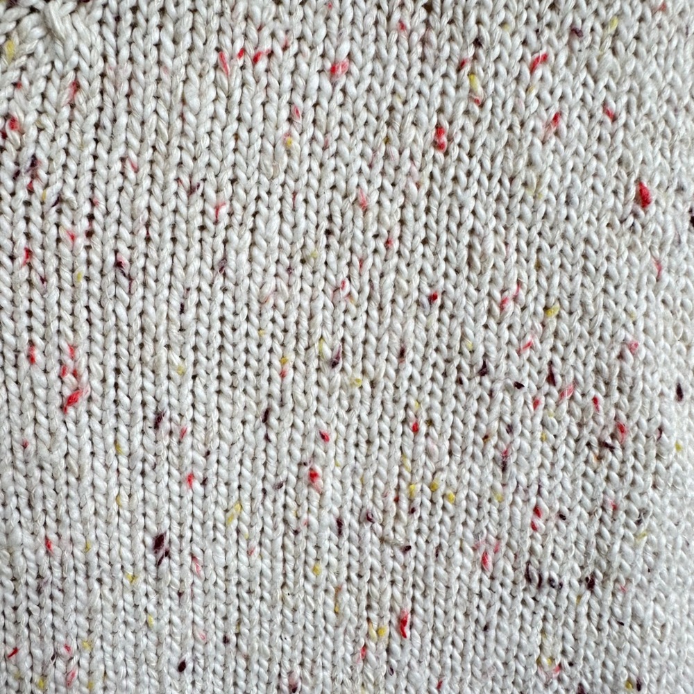 Old Navy Sweater Women 2X Cream Confetti Speckled V-Neck Oversized Tunic Knit‎ - Picture 7 of 9